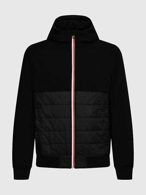 Tommy Hilfiger Quilted Panel Hooded Moški Jakne Črna | TH052GKX