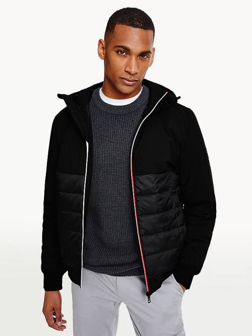 Tommy Hilfiger Quilted Panel Hooded Moški Jakne Črna | TH052GKX