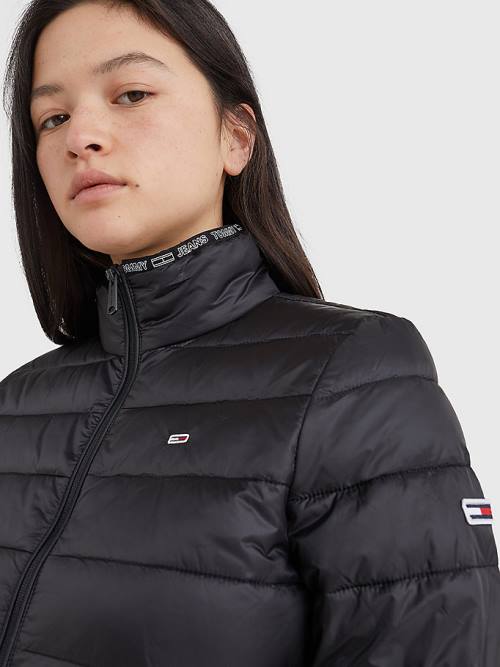 Tommy Hilfiger Quilted Zip-Thru Ženske Jakne Črna | TH581HNS