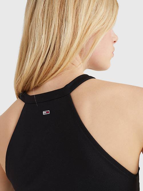 Tommy Hilfiger Racerback Bodycon Ženske Obleke Črna | TH579JPK