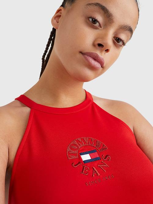 Tommy Hilfiger Racerback Bodycon Ženske Obleke Rdeča | TH610AZM