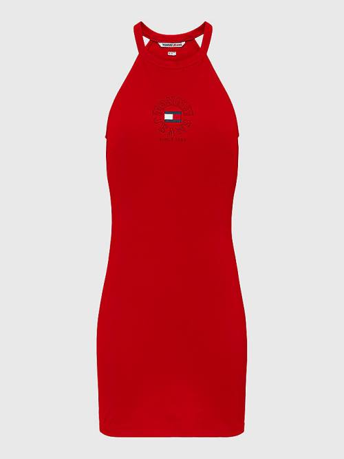 Tommy Hilfiger Racerback Bodycon Ženske Obleke Rdeča | TH610AZM