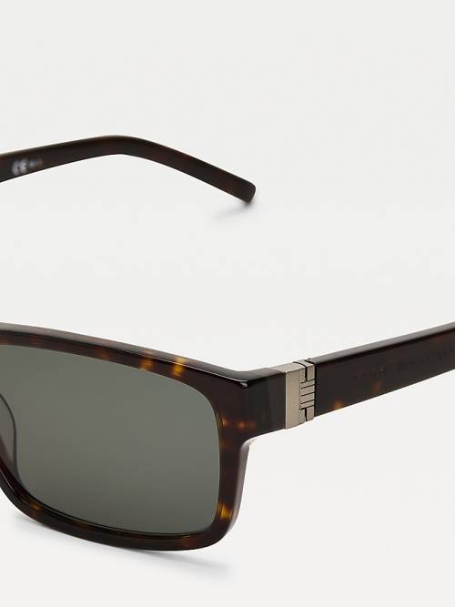 Tommy Hilfiger Rectangular Lens Moški Sončna Očala Rjav | TH839MGN