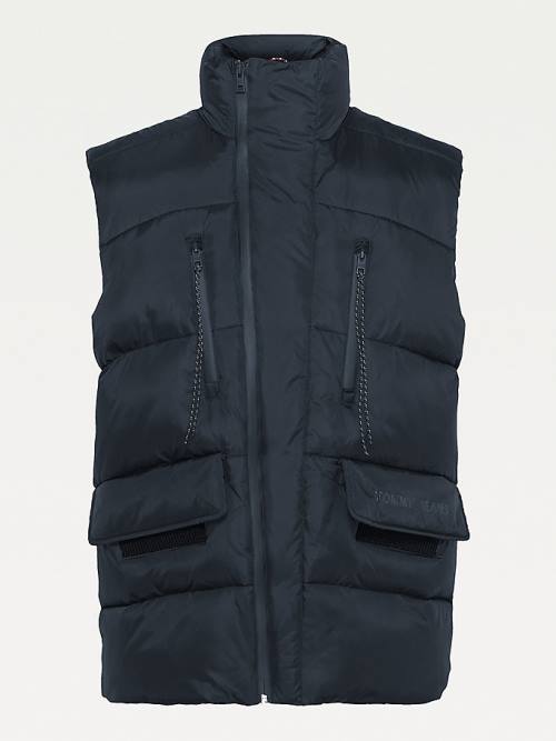 Tommy Hilfiger Recycled Asymmetric Down Vest Moški Jakne Črna | TH729JZS