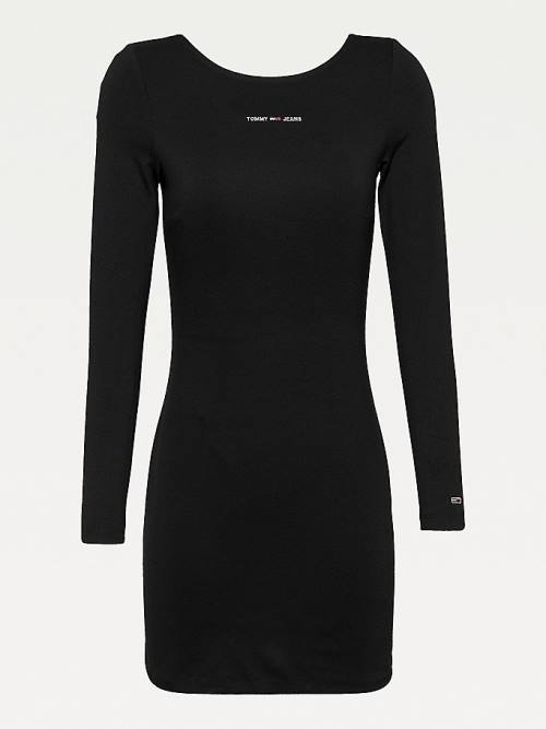 Tommy Hilfiger Recycled Bodycon Ženske Obleke Črna | TH237GNA