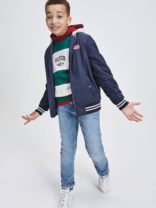 Tommy Hilfiger Recycled Bomber Dekleta Jakne Modra | TH173QKZ