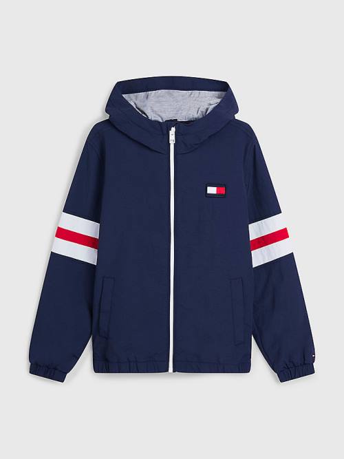 Tommy Hilfiger Recycled Colour-Blocked Padded Dekleta Jakne Modra | TH014RYG