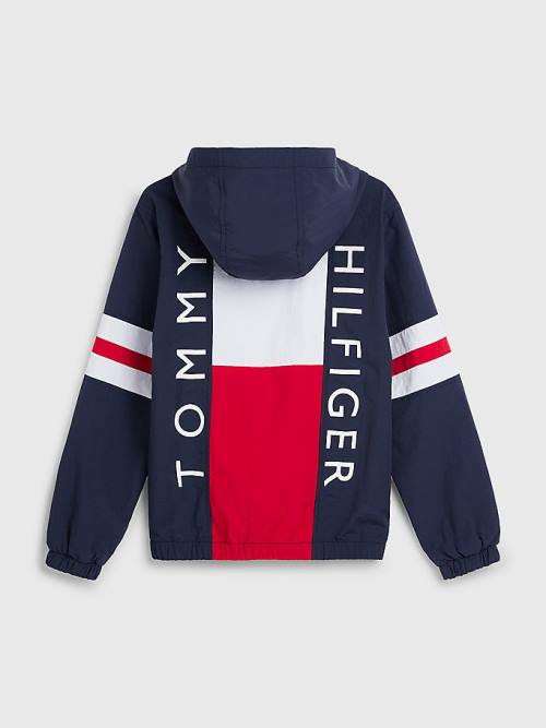 Tommy Hilfiger Recycled Colour-Blocked Padded Dekleta Jakne Modra | TH014RYG