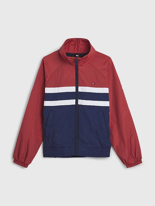 Tommy Hilfiger Recycled Colour-Blocked Track Dekleta Jakne Rdeča | TH107VBK