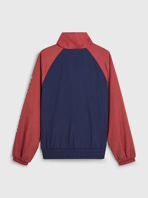 Tommy Hilfiger Recycled Colour-Blocked Track Dekleta Jakne Rdeča | TH107VBK