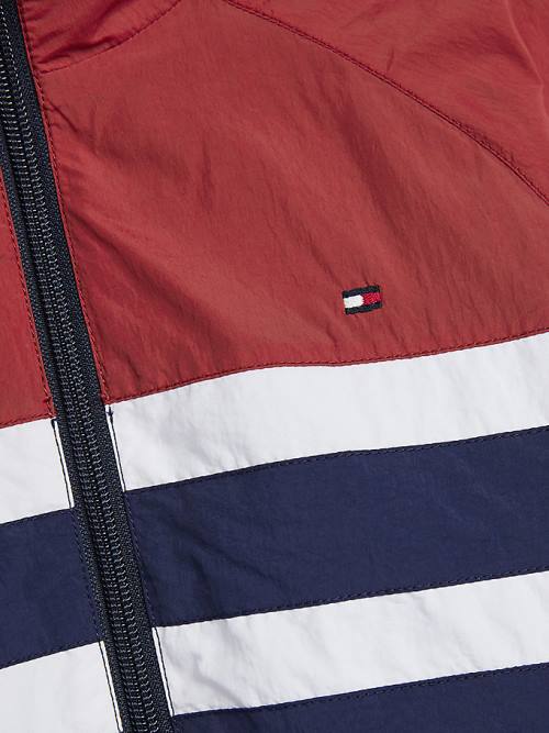 Tommy Hilfiger Recycled Colour-Blocked Track Dekleta Jakne Rdeča | TH107VBK