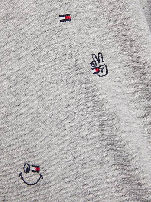 Tommy Hilfiger Recycled Embroidery Fantje Pulover s kapuco Siva | TH014ROF