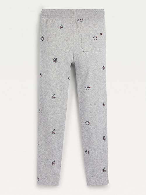 Tommy Hilfiger Recycled Embroidery Joggers Fantje Hlače Siva | TH879TWY