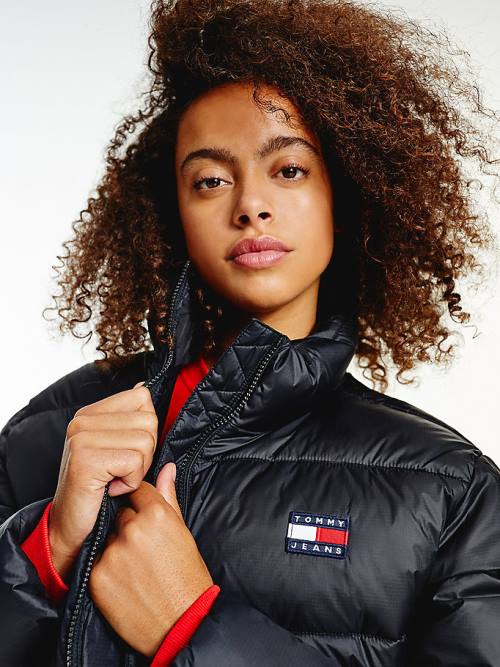 Tommy Hilfiger Recycled Nylon Puffer Ženske Jakne Črna | TH380MZQ