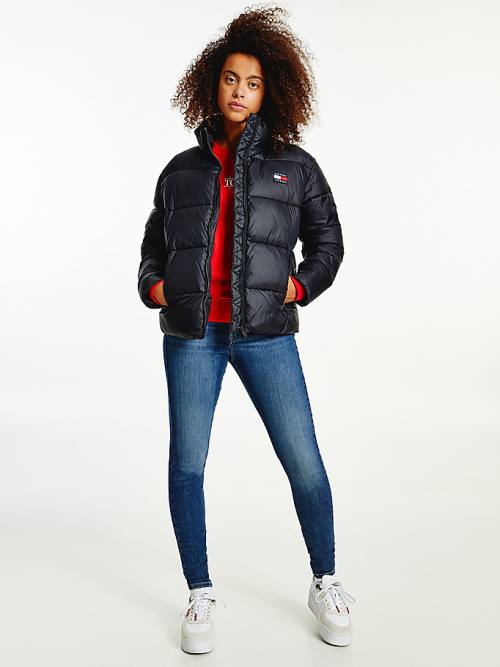 Tommy Hilfiger Recycled Nylon Puffer Ženske Jakne Črna | TH380MZQ