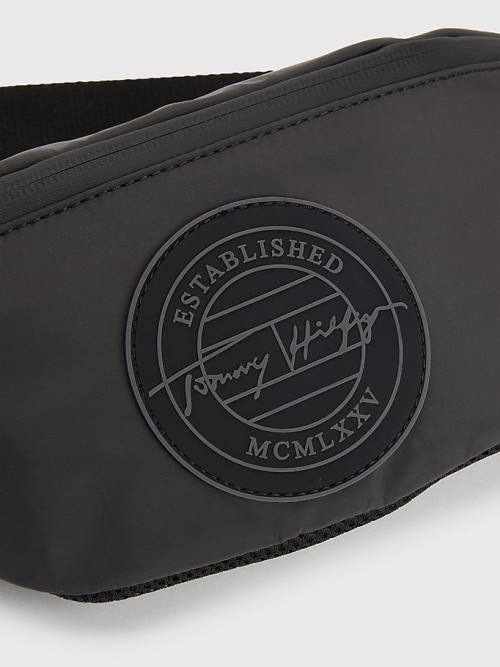 Tommy Hilfiger Recycled Polyester Signature Logo Crossbody Moški Torbice Črna | TH189AVR