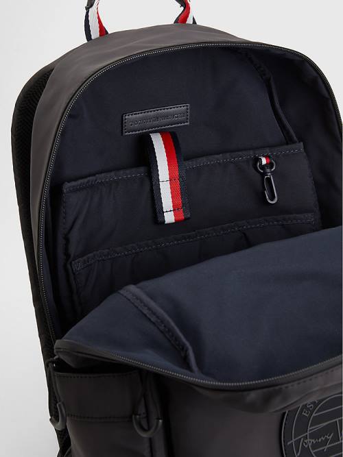 Tommy Hilfiger Recycled Polyester Signature Logo Backpack Moški Torbice Črna | TH648CXB