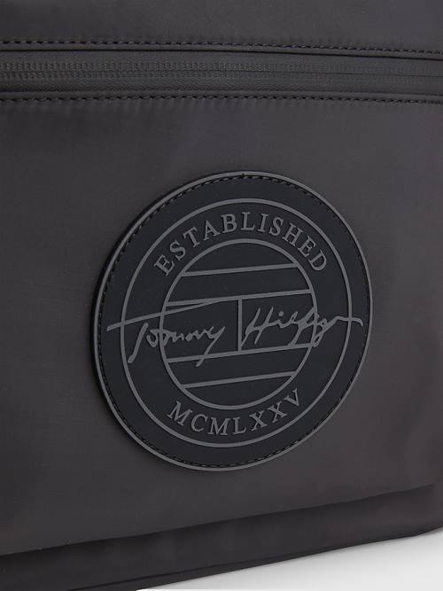 Tommy Hilfiger Recycled Polyester Signature Logo Backpack Moški Torbice Črna | TH648CXB