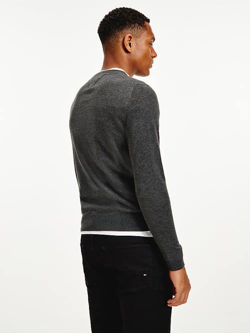 Tommy Hilfiger Regular Fit Crew Neck Jumper Moški Puloverji Siva | TH598OTE