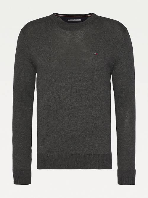 Tommy Hilfiger Regular Fit Crew Neck Jumper Moški Puloverji Siva | TH598OTE