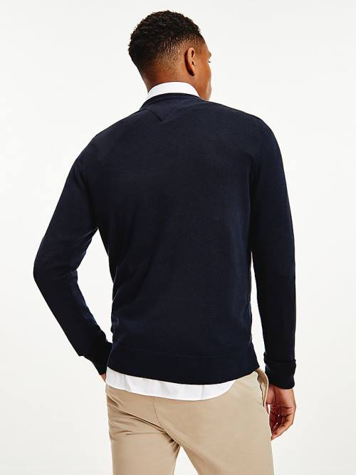 Tommy Hilfiger Regular Fit Crew Neck Jumper Moški Puloverji Modra | TH985NGO