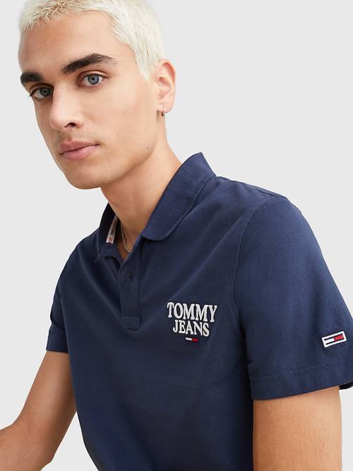 Tommy Hilfiger Regular Fit Jersey Moški Polo Majica Modra | TH105RJC