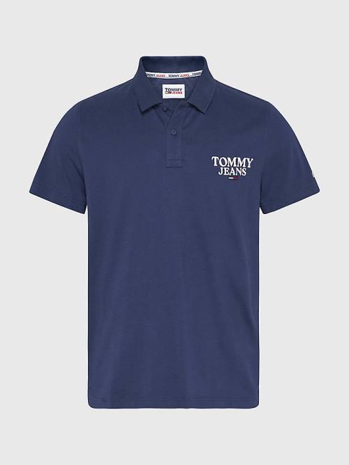 Tommy Hilfiger Regular Fit Jersey Moški Polo Majica Modra | TH105RJC