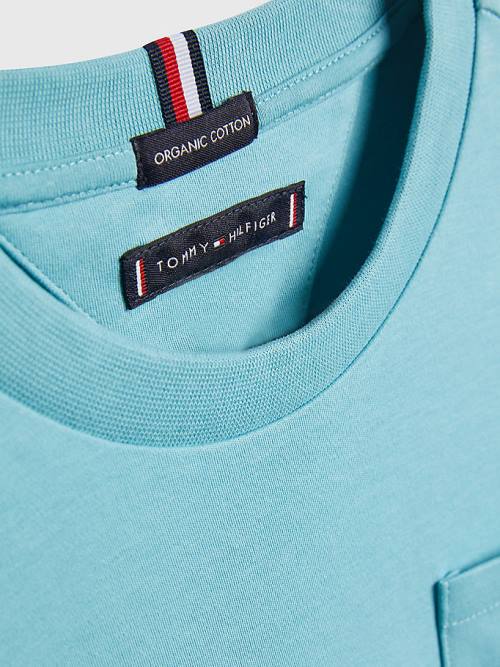 Tommy Hilfiger Relaxed Fit Badge Fantje Majice Modra | TH901BSK