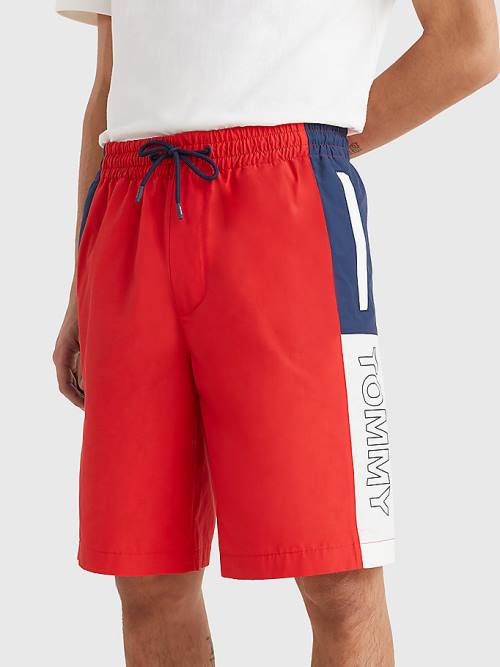 Tommy Hilfiger Relaxed Fit Basketball Moški Kratke Hlače Rdeča | TH415QZU