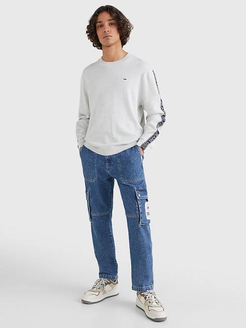 Tommy Hilfiger Relaxed Organic Cotton Jumper Moški Puloverji Siva | TH385TKF