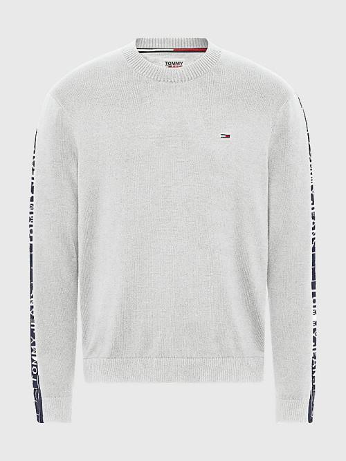 Tommy Hilfiger Relaxed Organic Cotton Jumper Moški Puloverji Siva | TH385TKF