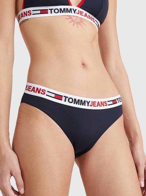 Tommy Hilfiger Repeat Logo Classic Bikini Bottoms Ženske Kopalke Modra | TH097BWR