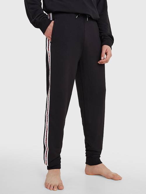 Tommy Hilfiger Repeat Logo Drawstring Joggers Moški Pižama Črna | TH178UNB