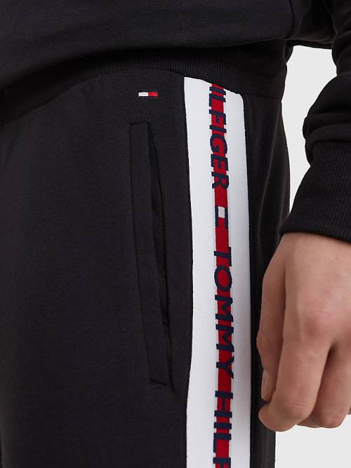 Tommy Hilfiger Repeat Logo Drawstring Joggers Moški Pižama Črna | TH178UNB