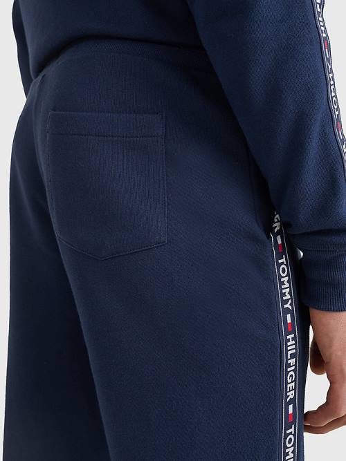 Tommy Hilfiger Repeat Logo Tape Joggers Moški Pižama Modra | TH806XMY