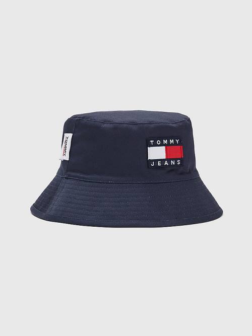 Tommy Hilfiger Reversible Logo Bucket Moški Kapa Modra | TH682AHG