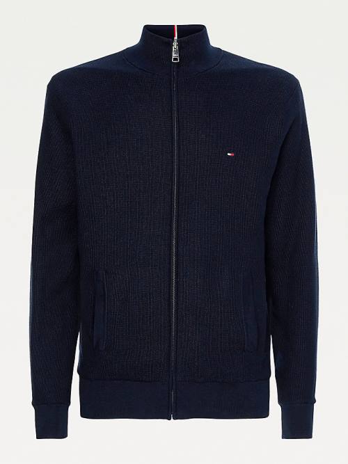 Tommy Hilfiger Reversible Zip-Thru Cardigan Moški Puloverji Modra | TH715YBG