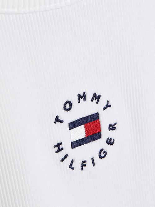 Tommy Hilfiger Rib-Knit Tank Top Dekleta Majice Bela | TH241VFK