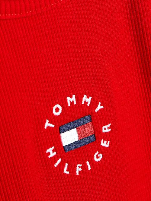 Tommy Hilfiger Rib-Knit Tank Top Dekleta Majice Rdeča | TH742VYM