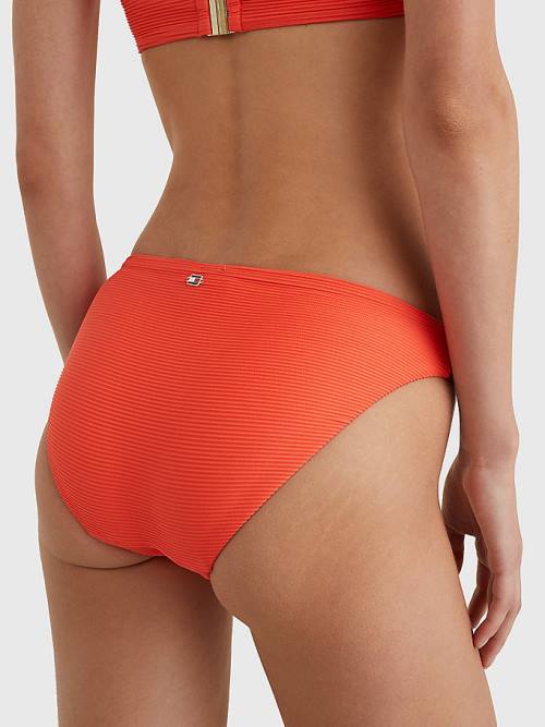 Tommy Hilfiger Ribbed Classic Bikini Bottoms Ženske Kopalke Rdeča | TH014SVY