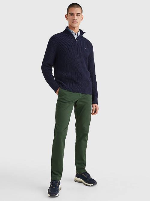 Tommy Hilfiger Ribbed Half-Zip Relaxed Fit Jumper Moški Puloverji Modra | TH652AXK