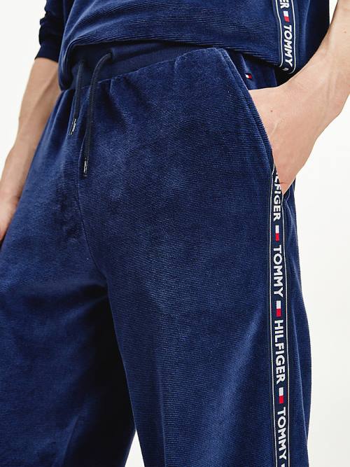 Tommy Hilfiger Ribbed Texture Joggers Moški Pižama Modra | TH278BVD