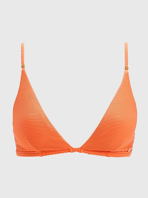 Tommy Hilfiger Ribbed Triangle Bikini Top Ženske Kopalke Rdeča | TH796JME