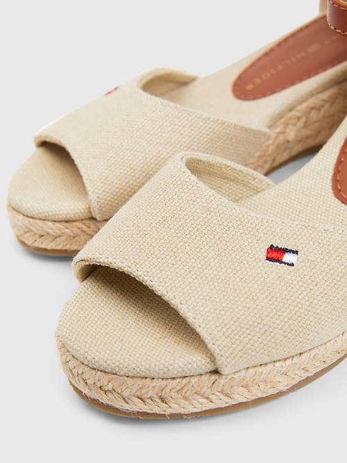 Tommy Hilfiger Rope Wedge Dekleta Sandali Bež | TH384YJZ