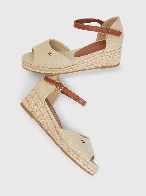 Tommy Hilfiger Rope Wedge Dekleta Sandali Bež | TH384YJZ