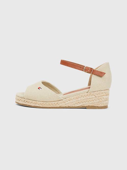 Tommy Hilfiger Rope Wedge Dekleta Sandali Bež | TH384YJZ