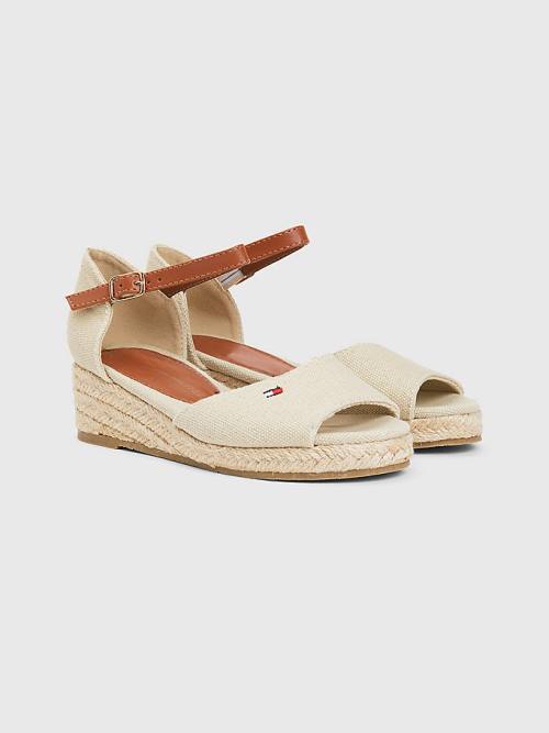 Tommy Hilfiger Rope Wedge Dekleta Sandali Bež | TH384YJZ