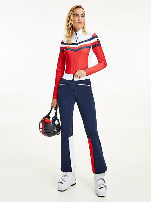 Tommy Hilfiger Rossignol Colour-Blocked Ski Ženske Hlače Modra | TH163SNM