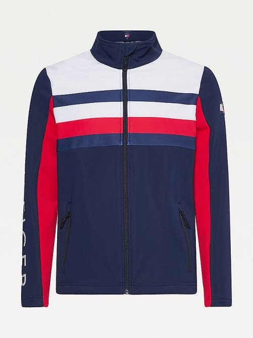 Tommy Hilfiger Rossignol Colour-Blocked Zip-Thru Moški Jakne Modra | TH680SFQ