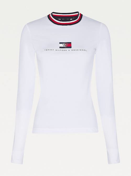 Tommy Hilfiger Rossignol Contrast Collar Base Layer Ženske Majice Bela | TH319WVT